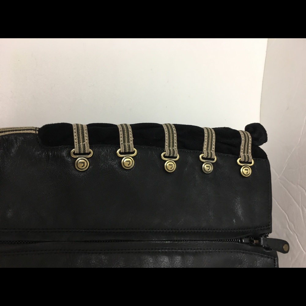 Boots Black Leather Stiletto Moto Combat Rockport - Picture 4 of 8